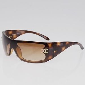 CHANELTortoise Shell Frame and Swarovski Crystals CC Sunglasses -5088-B